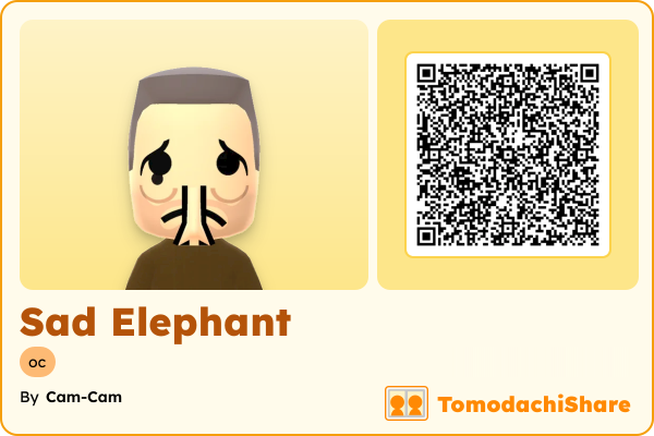 Sad Elephant, a female Mii  with tags: oc