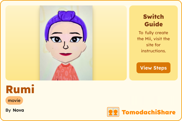 Rumi, a female Mii  with tags: movie
