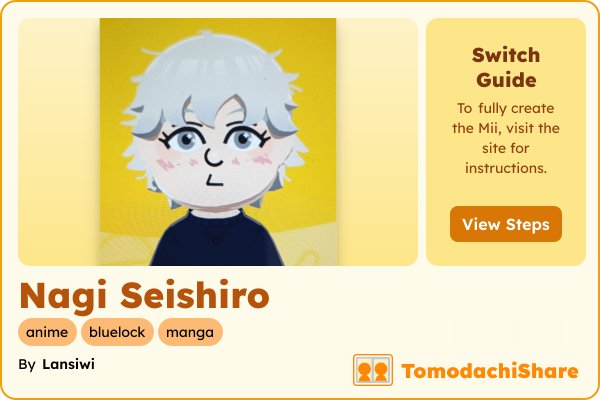 Nagi Seishiro, a male Mii  with tags: anime, bluelock, manga