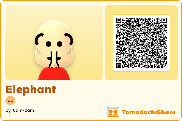 Elephant, a male Mii  with tags: oc