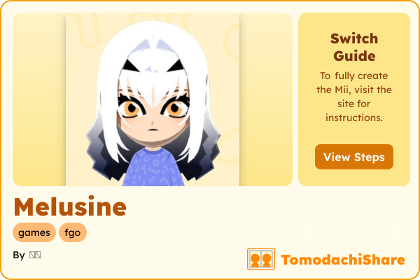 Melusine, a female Mii  with tags: games, fgo