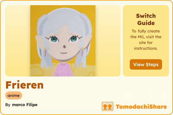 Frieren, a female Mii  with tags: anime