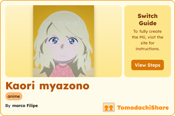 Kaori myazono, a female Mii  with tags: anime