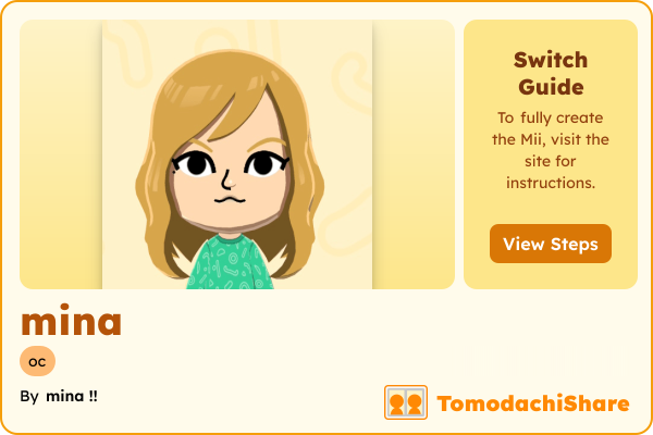 mina, a female Mii  with tags: oc