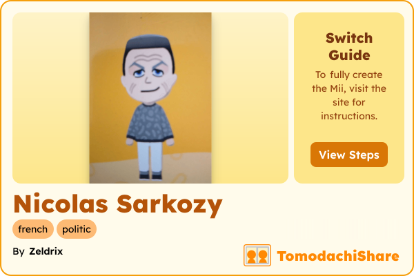 Nicolas Sarkozy, a male Mii  with tags: french, politic