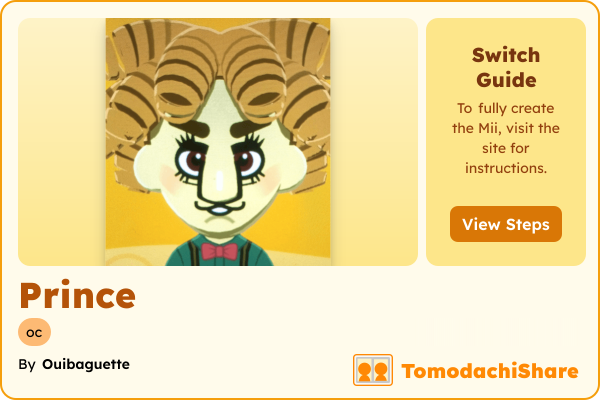 Prince, a male Mii  with tags: oc