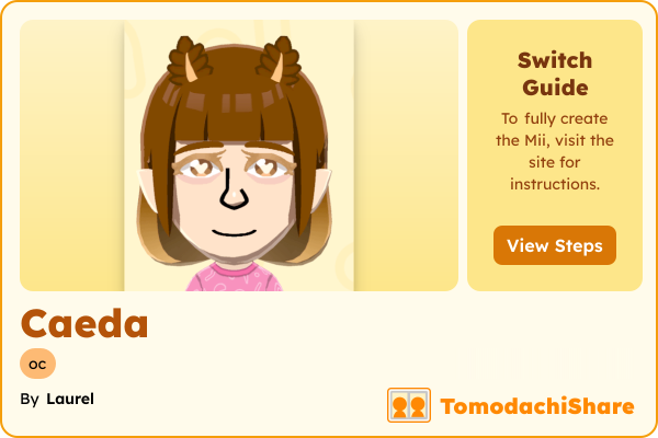 Caeda, a nonbinary Mii  with tags: oc