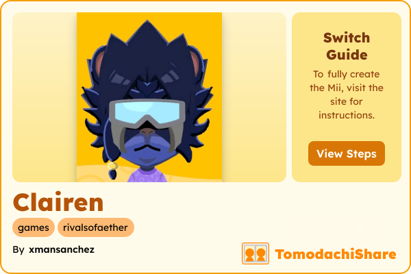 Clairen, a female Mii  with tags: games, rivalsofaether