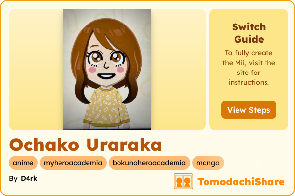 Ochako Uraraka, a female Mii  with tags: anime, myheroacademia, bokunoheroacademia, manga
