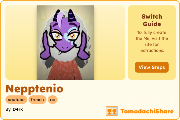 Nepptenio, a male Mii  with tags: youtube, french, oc