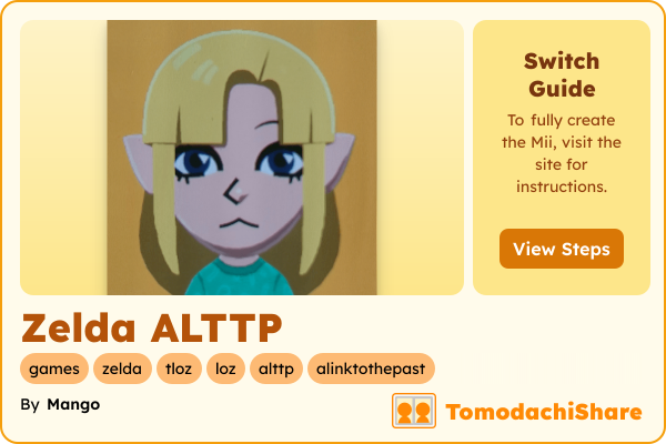 Zelda ALTTP, a female Mii  with tags: games, zelda, tloz, loz, alttp, alinktothepast