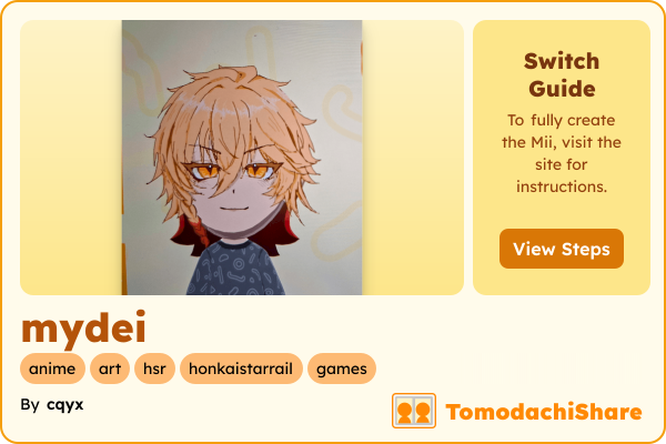 mydei, a male Mii  with tags: anime, art, hsr, honkaistarrail, games