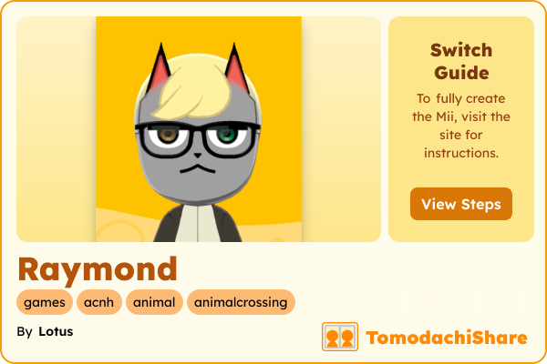 Raymond, a male Mii  with tags: games, acnh, animal, animalcrossing