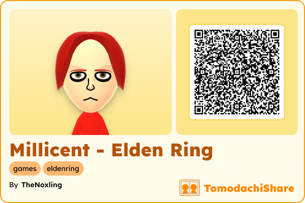 Millicent - Elden Ring, a female Mii  with tags: games, eldenring