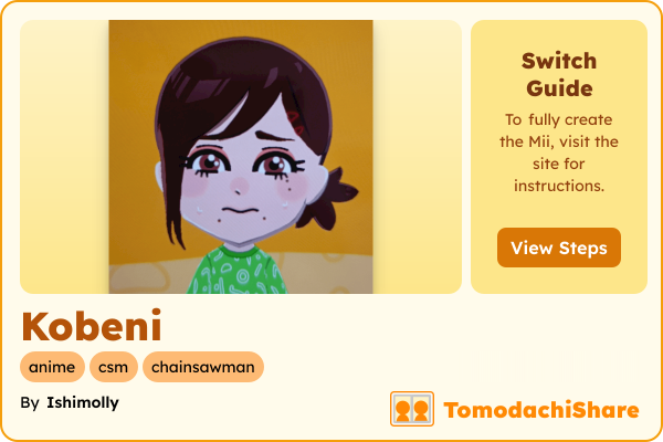 Kobeni, a female Mii  with tags: anime, csm, chainsawman