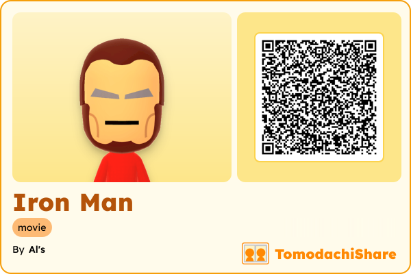 Iron Man, a male Mii  with tags: movie