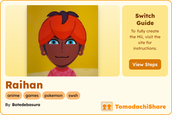 Raihan, a male Mii  with tags: anime, games, pokemon, swsh