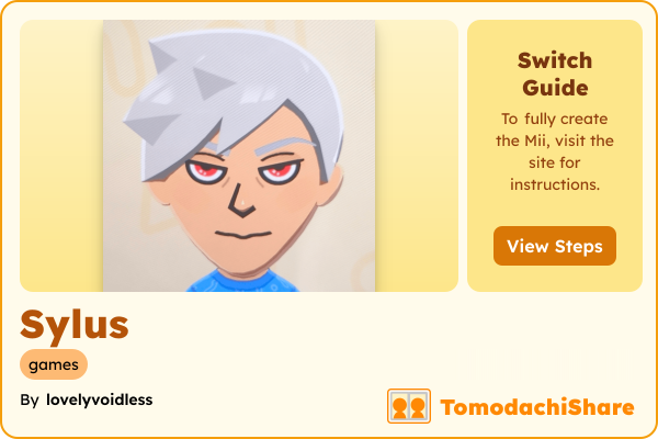 Sylus, a male Mii  with tags: games