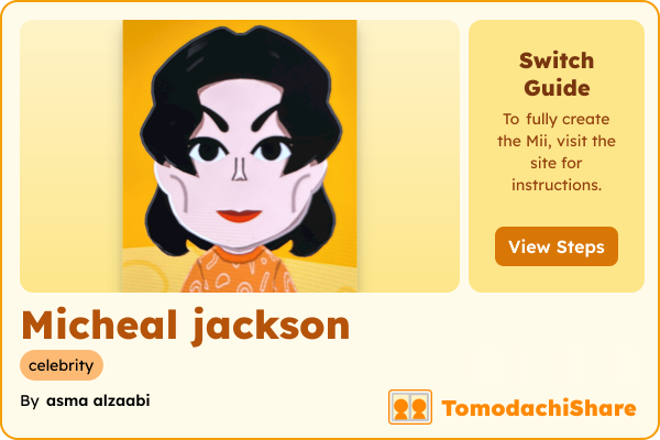 Micheal jackson, a male Mii  with tags: celebrity