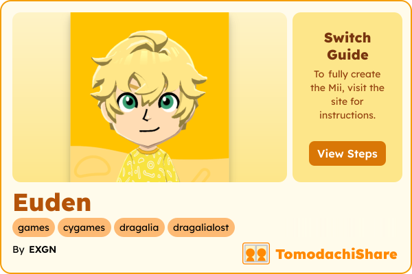 Euden, a male Mii  with tags: games, cygames, dragalia, dragalialost