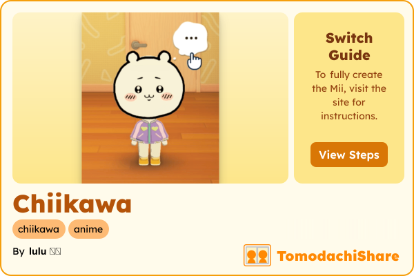 Chiikawa, a nonbinary Mii  with tags: chiikawa, anime