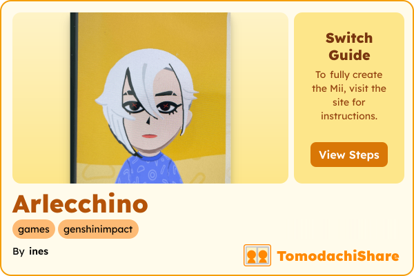 Arlecchino, a female Mii  with tags: games, genshinimpact