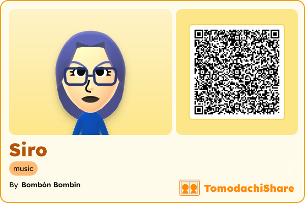 Siro, a female Mii  with tags: music