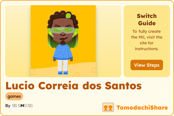 Lucio Correia dos Santos, a male Mii  with tags: games