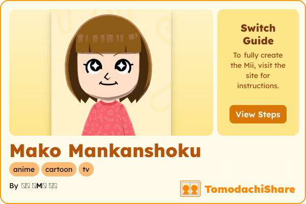 Mako Mankanshoku, a female Mii  with tags: anime, cartoon, tv