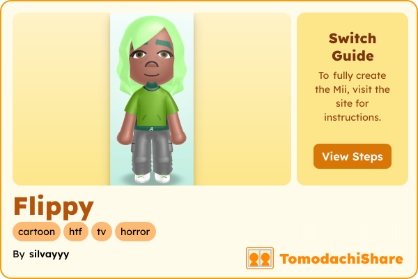 Flippy, a male Mii  with tags: cartoon, htf, tv, horror