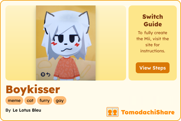 Boykisser, a male Mii  with tags: meme, cat, furry, gay
