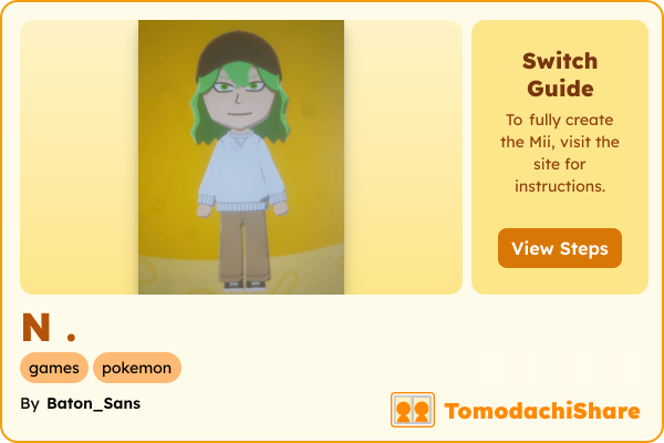 N ., a male Mii  with tags: games, pokemon