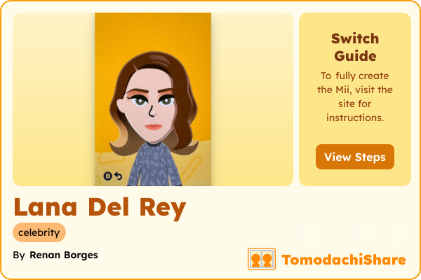 Lana Del Rey, a female Mii  with tags: celebrity
