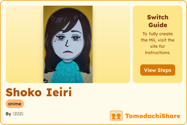 Shoko Ieiri, a female Mii  with tags: anime
