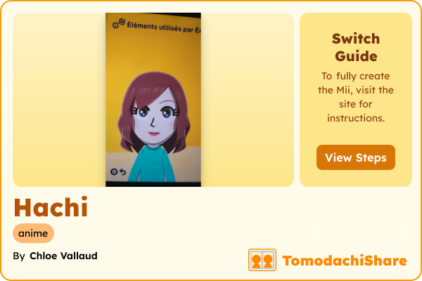 Hachi, a female Mii  with tags: anime