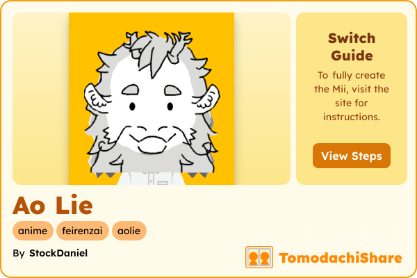 Ao Lie, a male Mii  with tags: anime, feirenzai, aolie