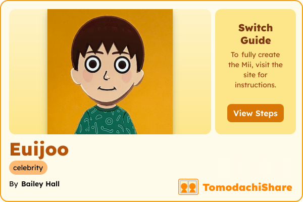 Euijoo, a male Mii  with tags: celebrity
