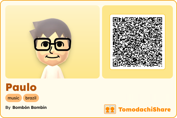 Paulo, a male Mii  with tags: music, brazil