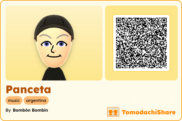 Panceta, a male Mii  with tags: music, argentina