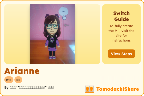Arianne, a female Mii  with tags: me, oc