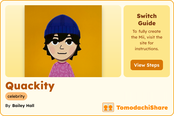Quackity, a male Mii  with tags: celebrity