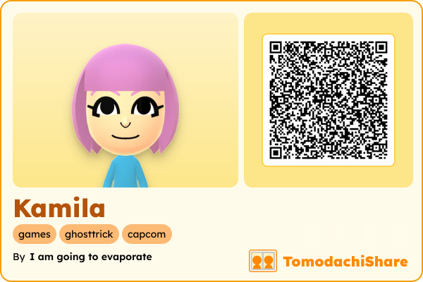 Kamila, a female Mii  with tags: games, ghosttrick, capcom