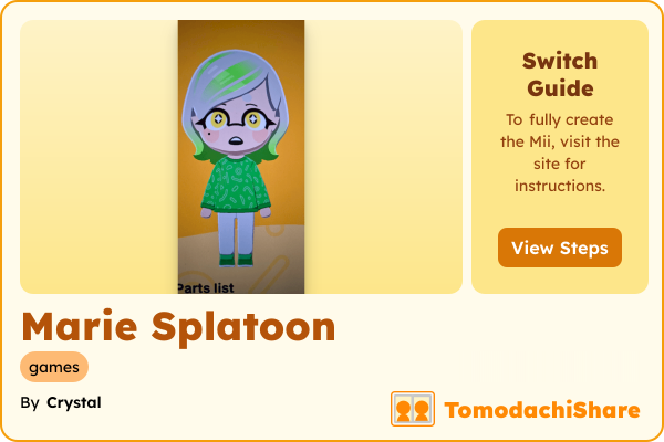 Marie Splatoon, a female Mii  with tags: games