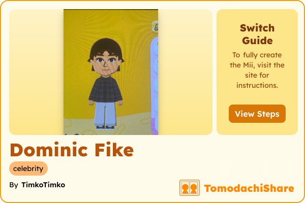 Dominic Fike, a male Mii  with tags: celebrity
