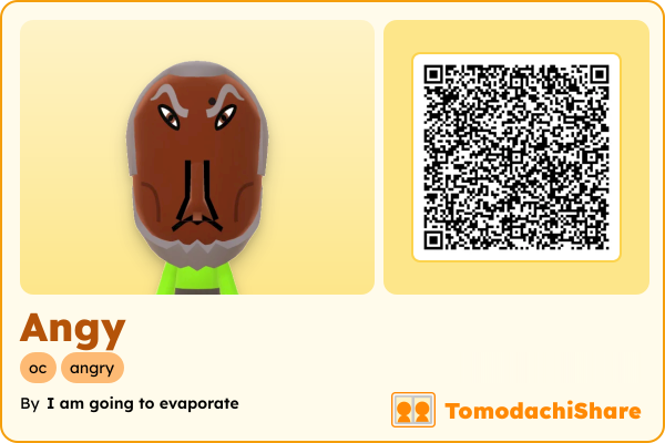 Angy, a male Mii  with tags: oc, angry