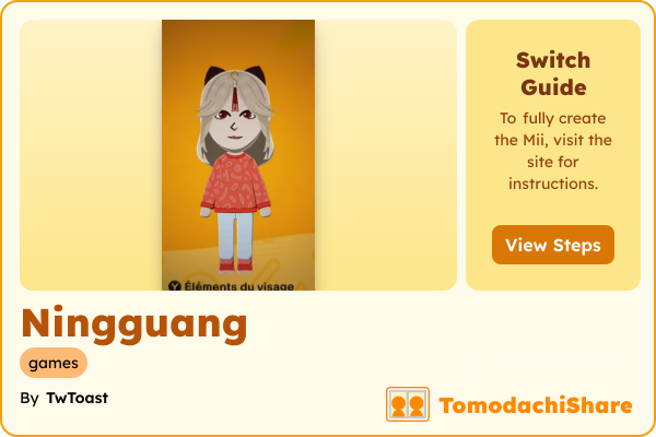 Ningguang, a male Mii  with tags: games