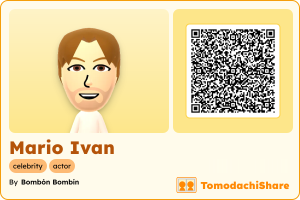 Mario Ivan, a male Mii  with tags: celebrity, actor