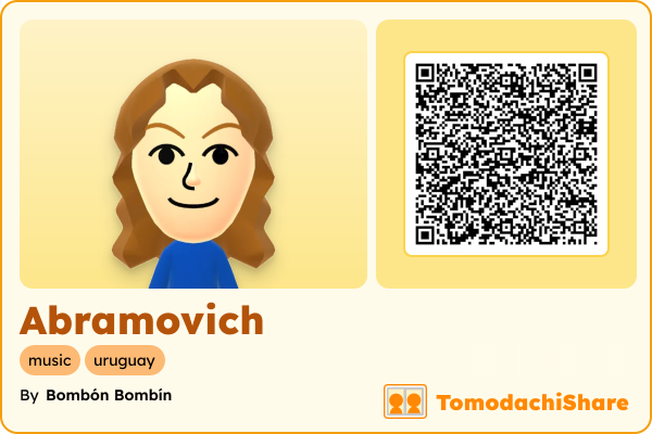 Abramovich, a male Mii  with tags: music, uruguay