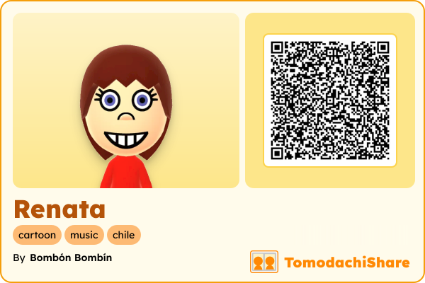 Renata, a female Mii  with tags: cartoon, music, chile