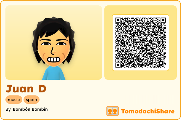 Juan D, a male Mii  with tags: music, spain